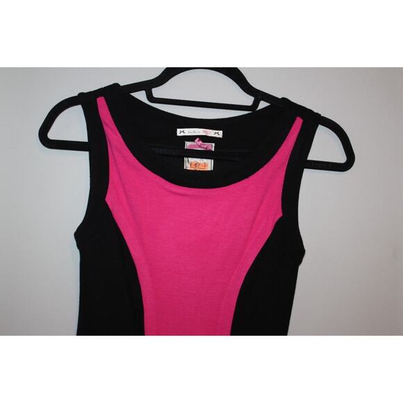 Yoana Baraschi Black With Pink Color Block Sleeveless Dress Size Women's XS - Picture 3 of 4
